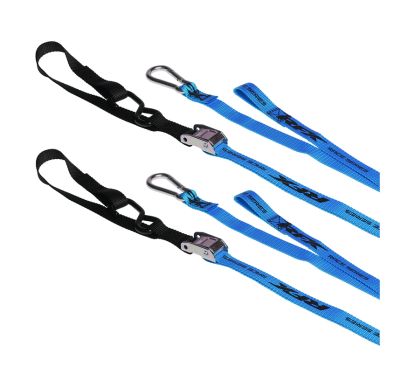 Sangles d'arrimage RFX Race Series avec boucle supplémentaire et mousqueton - bleu/noir