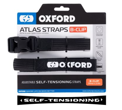 Sangle B Clip OXFORD Atlas 26mm x 2.0M noir (paire)