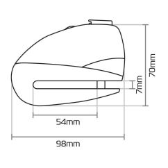 Bloque-disque OXFORD Screamer 7 - Ø7mm jaune/noir