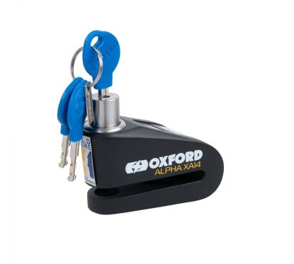 Bloque-disque alarme OXFORD XA14 - Ø14mm inox noir - Classe SRA / ART4 / Sold Secure Gold