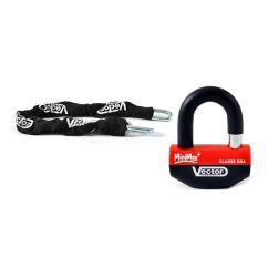 Kit antivol VECTOR Bloque-disque MiniMax+ Ø16mm + Chaîne Ø13mm / 1,1m - Classe SRA / ART