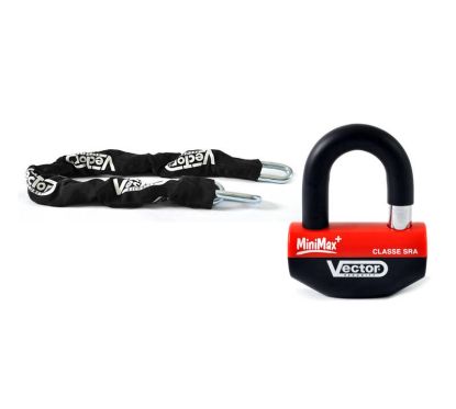Kit antivol VECTOR Bloque-disque MiniMax+ Ø16mm + Chaîne Ø13mm / 1,1m - Classe SRA / ART