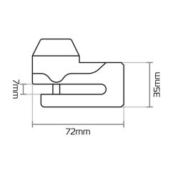 Bloque-disque OXFORD Mini T - 5,5 mm jaune