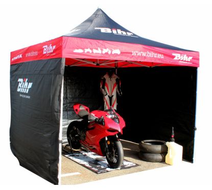 Tonnelle de paddock BIHR Home Track 3x3m avec 3 cloisons amovibles