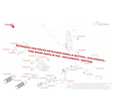 Commandes reculées réglables LIGHTECH Racing - sélection inversée