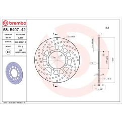 Disque de frein BREMBO Serie Oro rond fixe