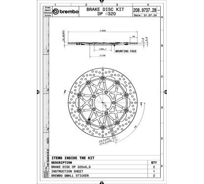 Disques de frein BREMBO UPGRADE Supersport rond flottant - la paire