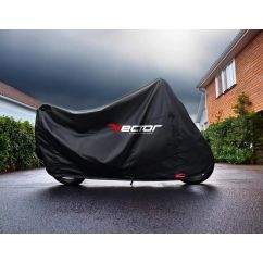 Housse de protection intérieure/extérieure VECTOR H20 pour moto/scooter avec bulle haute - noir
