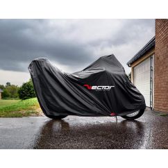 Housse de protection intérieure/extérieure VECTOR H20 pour moto/scooter avec top case et bulle haute - noir