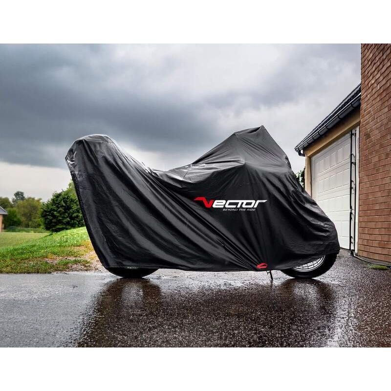 Housse de protection intérieure/extérieure VECTOR H20 pour moto/scooter avec top case - noir - XL