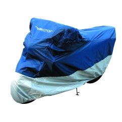Housse de protection intérieure/extérieure VECTOR pour moto/scooter - bleu/argent