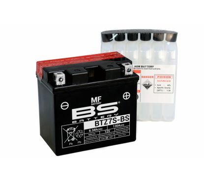 Batterie BS BATTERY sans entretien avec pack acide - BTZ7S-BS