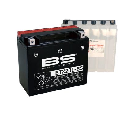 Batterie BS BATTERY sans entretien avec pack acide - BTX20L-BS