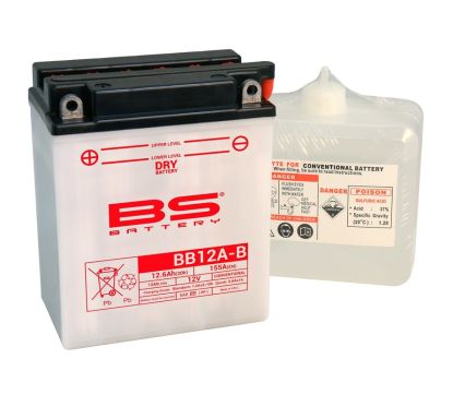 Batterie BS BATTERY Haute-performance avec pack acide - BB12A-B