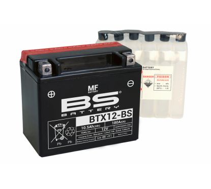Batterie BS BATTERY sans entretien avec pack acide - BTX12-BS