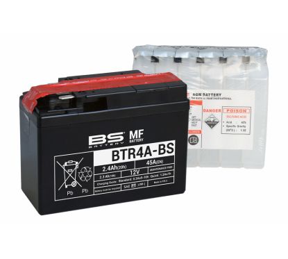 Batterie BS BATTERY sans entretien avec pack acide - BTR4A-BS