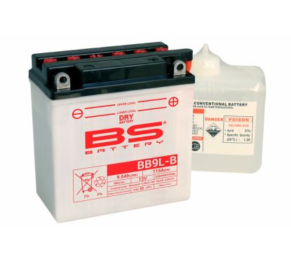 Batterie BS BATTERY Haute-performance avec pack acide - BB9L-B