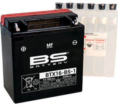 Batterie BS BATTERY sans entretien livrée avec pack acide - BTX16-BS-1