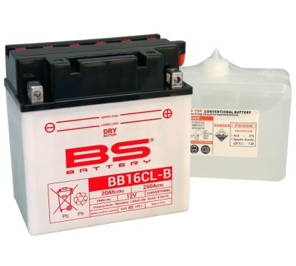 Batterie BS BATTERY Haute-performance avec pack acide - BB16CL-B