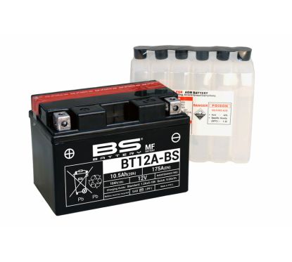 Batterie BS BATTERY sans entretien avec pack acide - BT12A-BS