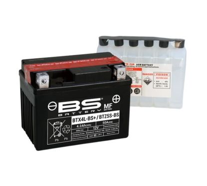 Batterie BS BATTERY sans entretien avec pack acide - BTX4L-BS+ / BTZ5S-BS