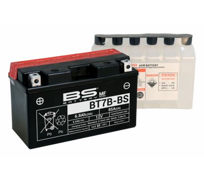 Batterie BS BATTERY sans entretien avec pack acide - BT7B-BS