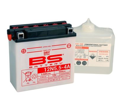 Batterie BS BATTERY conventionnelle avec pack acide - 12N5.5-4A