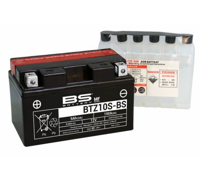 Batterie BS BATTERY sans entretien avec pack acide - BTZ10S-BS
