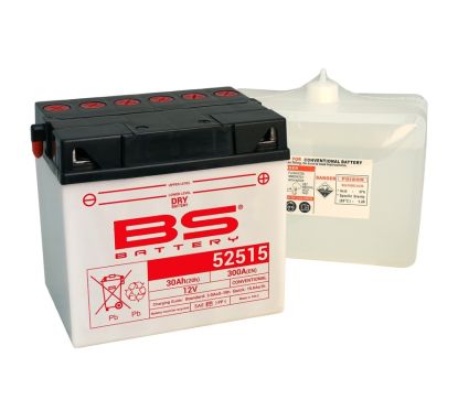 Batterie BS BATTERY conventionnelle avec pack acide - 52515 (B60N30L-A)