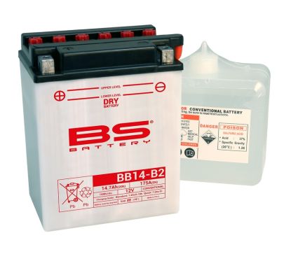 Batterie BS BATTERY Haute-performance avec pack acide - BB14-B2