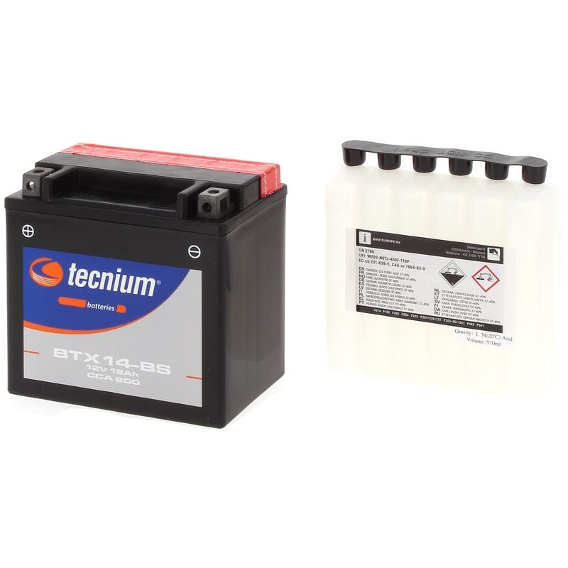Batterie TECNIUM sans entretien avec pack acide - BTX14-BS