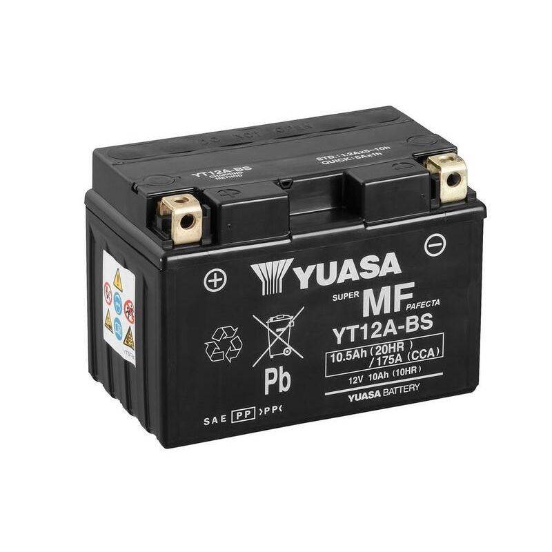 Batterie YUASA sans entretien avec pack acide - YT12A-BS