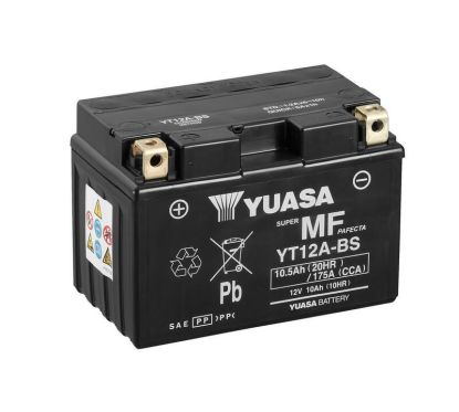Batterie YUASA sans entretien avec pack acide - YT12A-BS