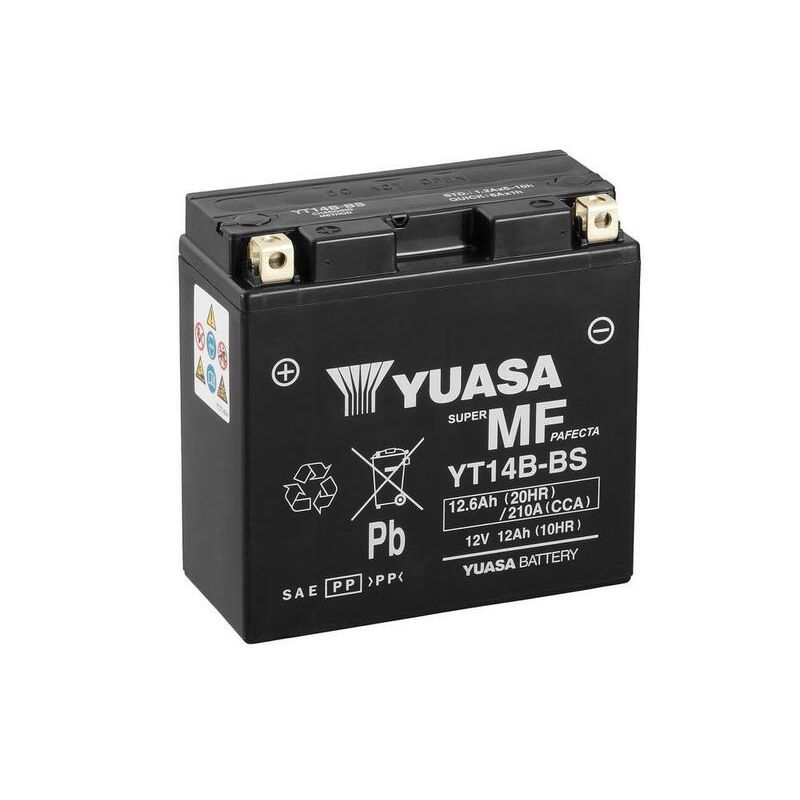 Batterie YUASA sans entretien avec pack acide - YT14B-BS