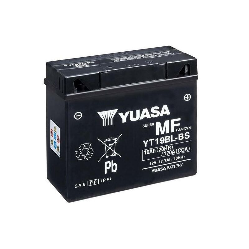 Batterie YUASA sans entretien avec pack acide - YT19BL-BS