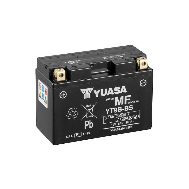 Batterie YUASA sans entretien avec pack acide - YT9B-BS