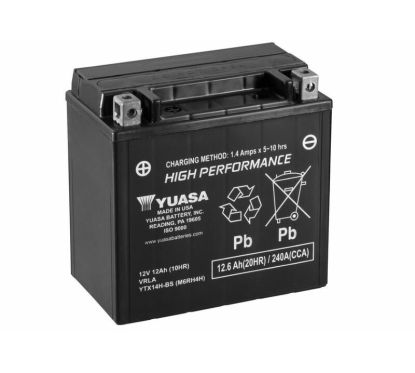 Batterie YUASA sans entretien avec pack acide - YTX14H-BS