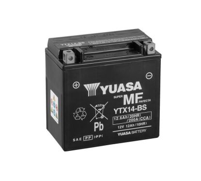 Batterie YUASA sans entretien avec pack acide - YTX14-BS