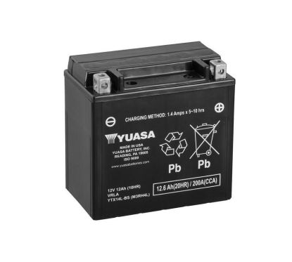Batterie YUASA sans entretien avec pack acide - YTX14L-BS