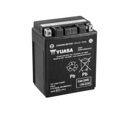 Batterie YUASA sans entretien avec pack acide - YTX14AHL-BS