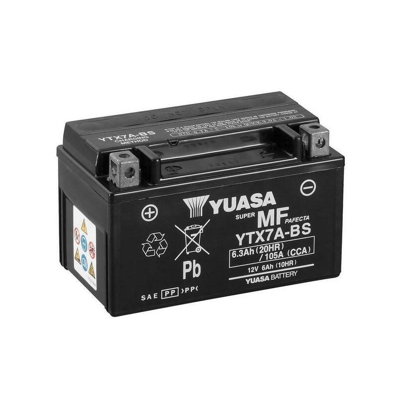 Batterie YUASA sans entretien avec pack acide - YTX7A-BS