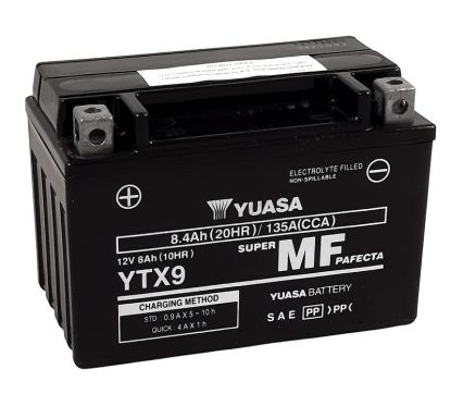 Batterie YUASA W/C sans entretien activée usine - YTX9 FA