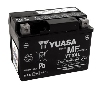 Batterie YUASA W/C sans entretien activée usine - YTX4L FA