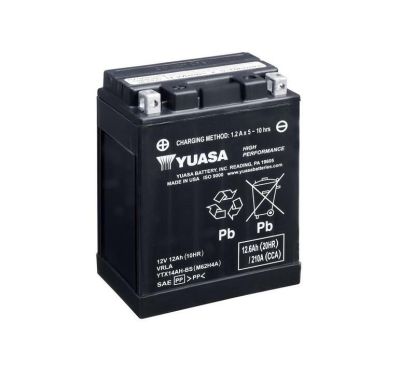 Batterie YUASA sans entretien avec pack acide - YTX14AH-BS