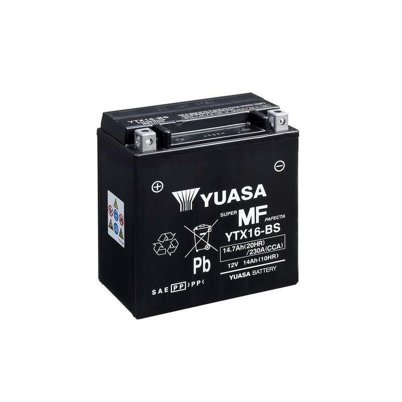 Batterie YUASA sans entretien avec pack acide - YTX16-BS
