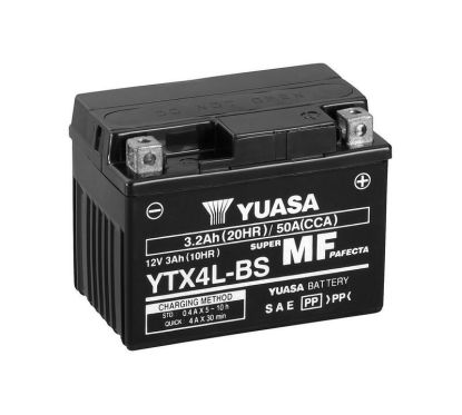 Batterie YUASA sans entretien avec pack acide - YTX4L-BS
