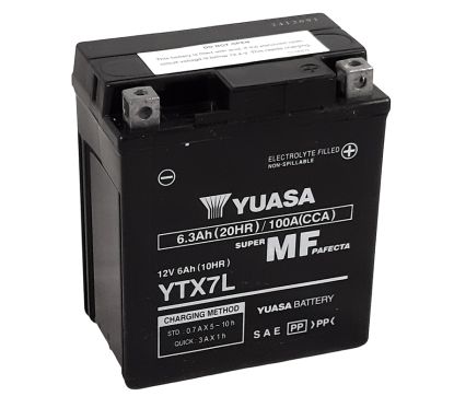 Batterie YUASA W/C sans entretien activée usine - YTX7L FA