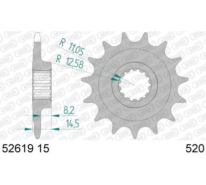 Kit chaîne AFAM 520XHR2 15/43 super-renforcé - couronne standard