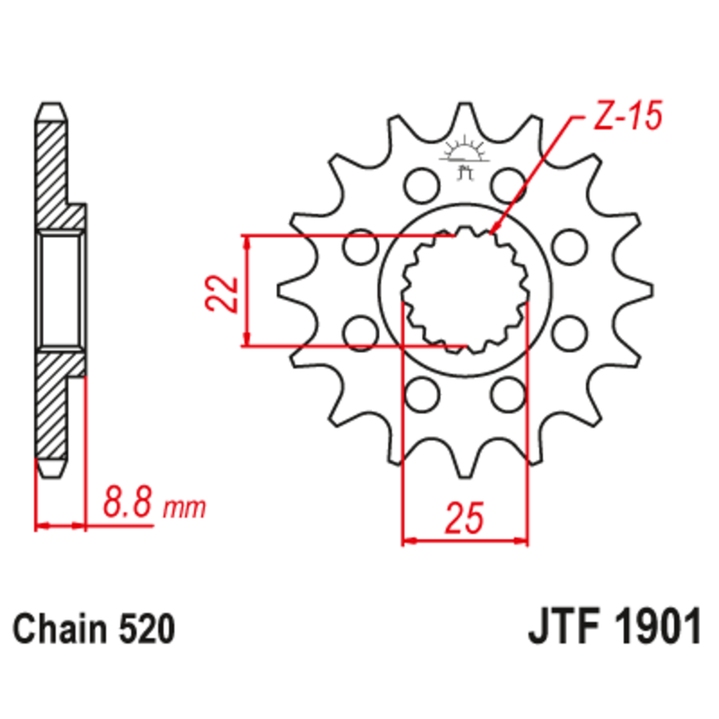 Pignon JT SPROCKETS acier standard - 520