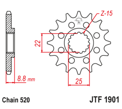 Pignon JT SPROCKETS acier standard - 520